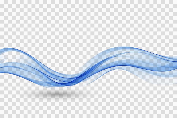 Vetor fluxo azul de fundo vetorial abstrato de linhas onduladas onda suave transparente