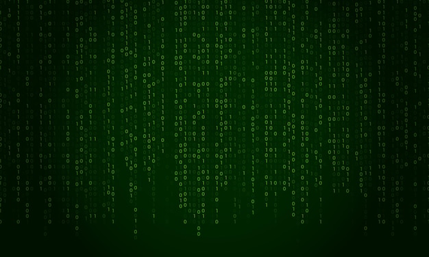 Fluxo de código de matriz Tela verde de códigos de dados