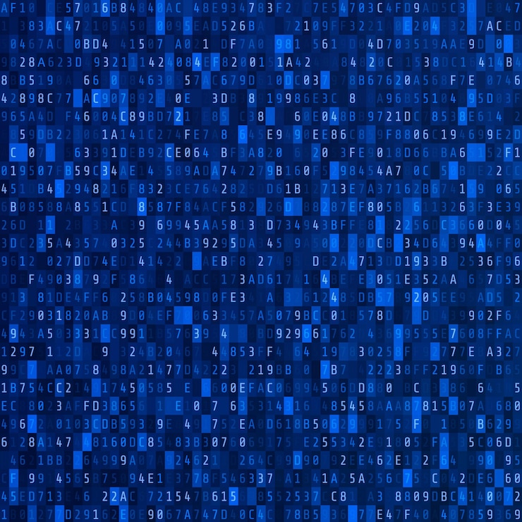 Vetor fluxo de código hexadecimal conceito de segurança cibernética elemento de dados digitais abstratos matriz fundo ilustração vetorial