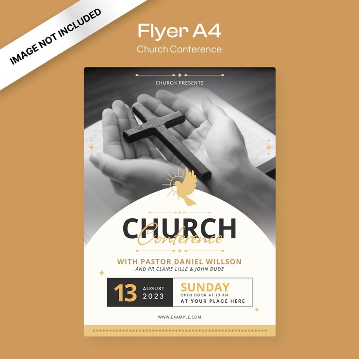 Vetor flyer da conferência da igreja