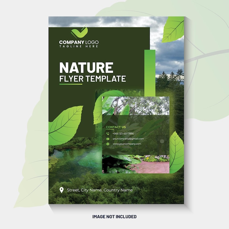 Vetor flyer de ambiente moderno estilo natureza