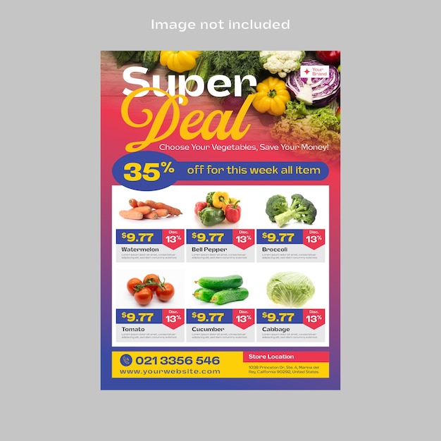 Flyer de compras para promoções