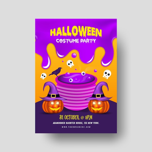 Flyer de convite para uma festa de Halloween ou ilustração de cartaz