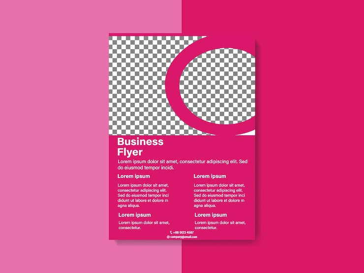 Vetor flyer de negócios rosa moderno