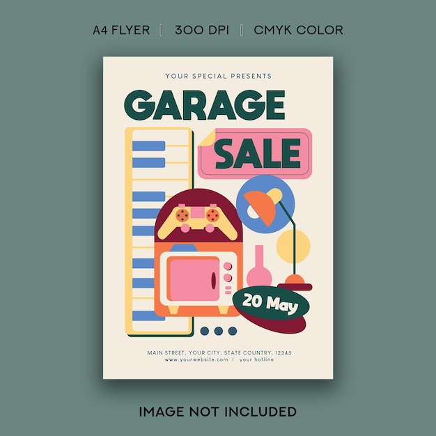 Vetor flyer de venda de garagem