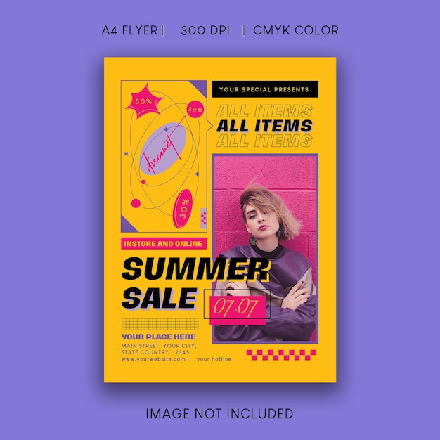 Flyer de venda de verão