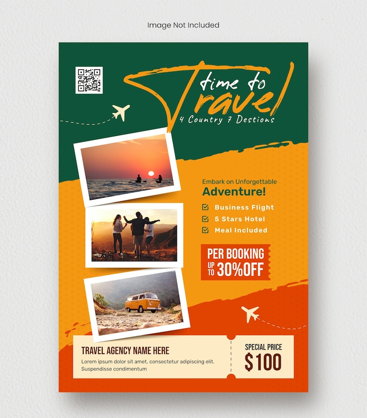 Vetor flyer de viagens