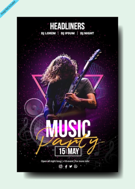 Flyer do evento da Epic Music Party Night