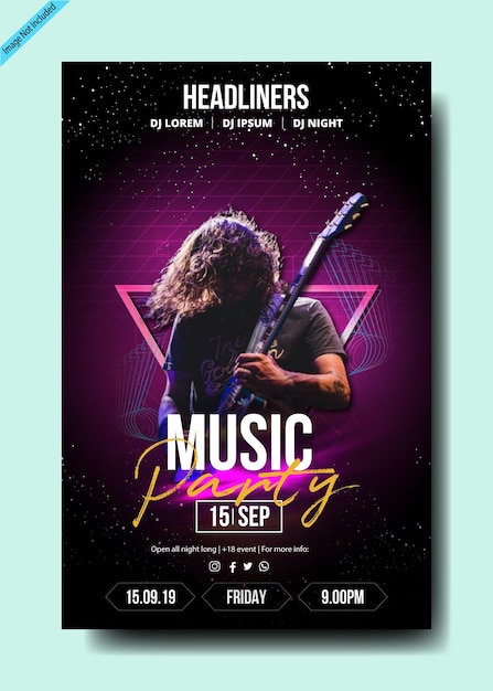 Flyer do Evento da Noite da Festa da Música