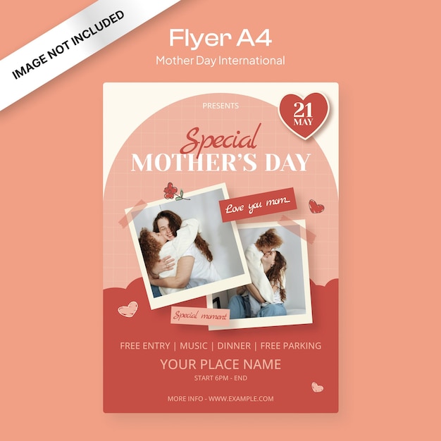 Flyer Internacional do Dia da Mãe