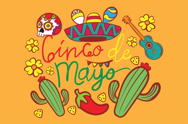 Vetor flyer ou banner de férias de cinco de mayo para a celebração da festa mexicana vector de fundo méxico