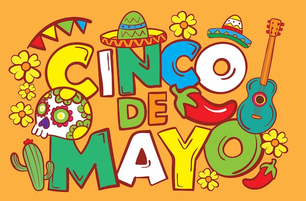 Flyer ou banner de férias de cinco de mayo para a celebração da festa mexicana vector de fundo méxico