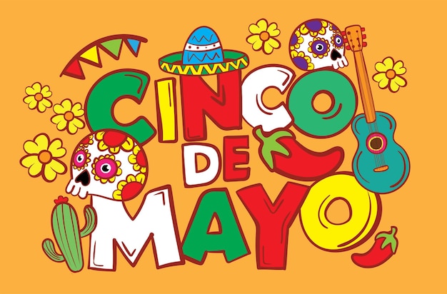 Flyer ou banner de férias de Cinco de Mayo para a celebração da festa mexicana Vector de fundo México