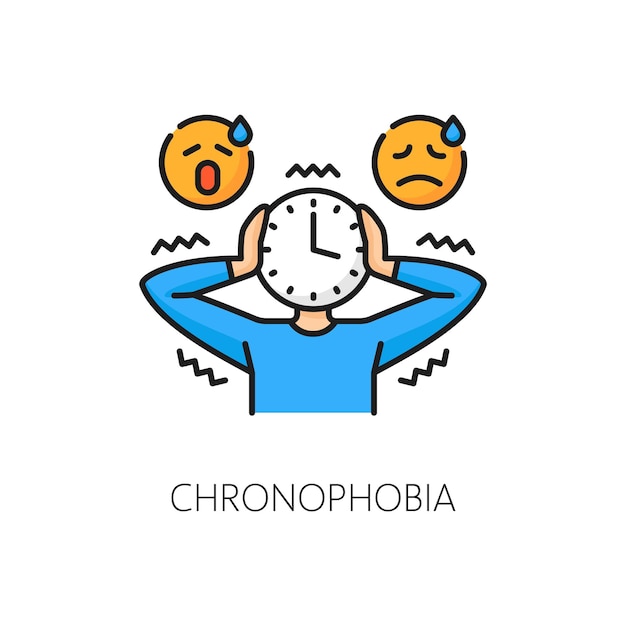 Vetor fobia cronofobia medo do tempo saúde mental
