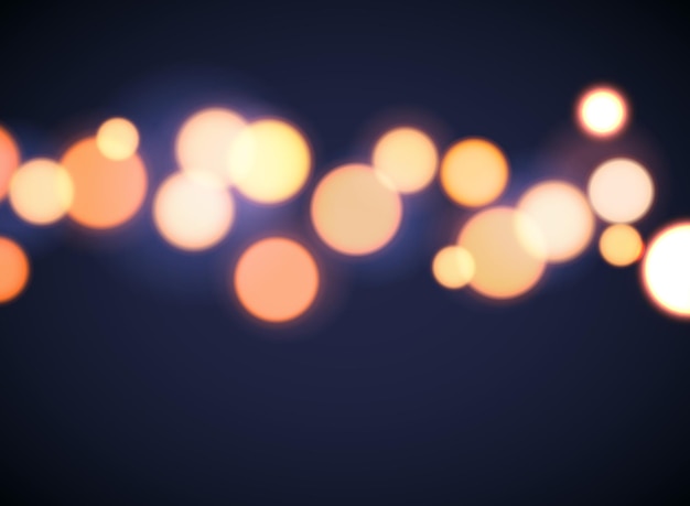 Foco do círculo do efeito de fundo do bokeh. Vetor abstrato borrão bokeh luz amarela flare suave.