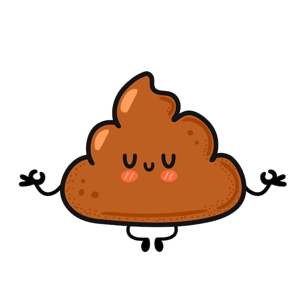 Fofinho engraçado cocô feliz meditando em pose de ioga