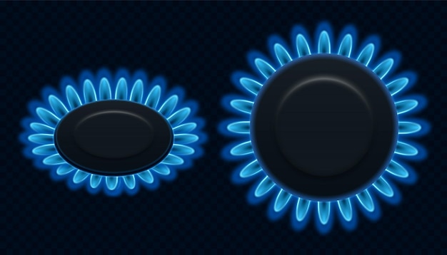 Fogão queimador de fogão a gás a gás na ilustração vetorial da cozinha