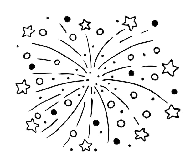 composição de fogos de artifício com imagens de doodle de pontos de fogos  de artifício de estilo desenhado à mão de desenho de forma diferente  6207107 Vetor no Vecteezy