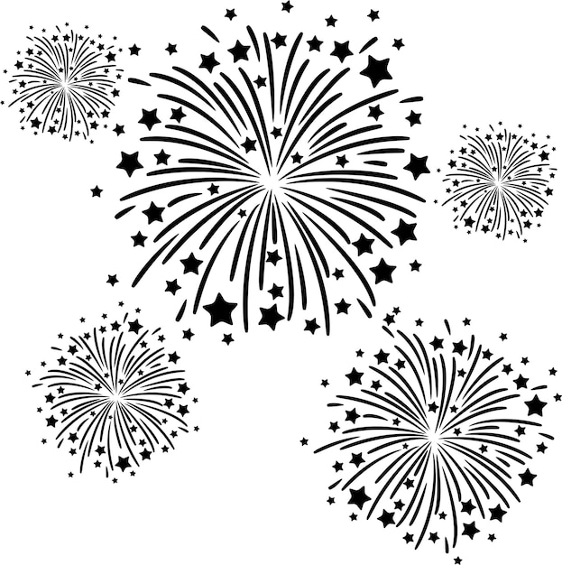 Fogos De Artifício Dos Desenhos Animados Com Estrelas Douradas, Desenho  Vetorial Royalty Free SVG, Cliparts, Vetores, e Ilustrações Stock. Image  162084949