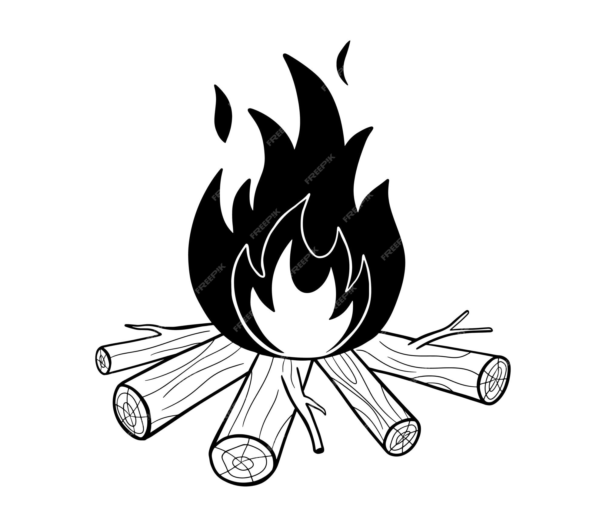 Fogo De Desenho Animado Em Esboço Preto E Branco à Mão Livre Vetor PNG ,  Arte, Chamas, Símbolo Imagem PNG e Vetor Para Download Gratuito