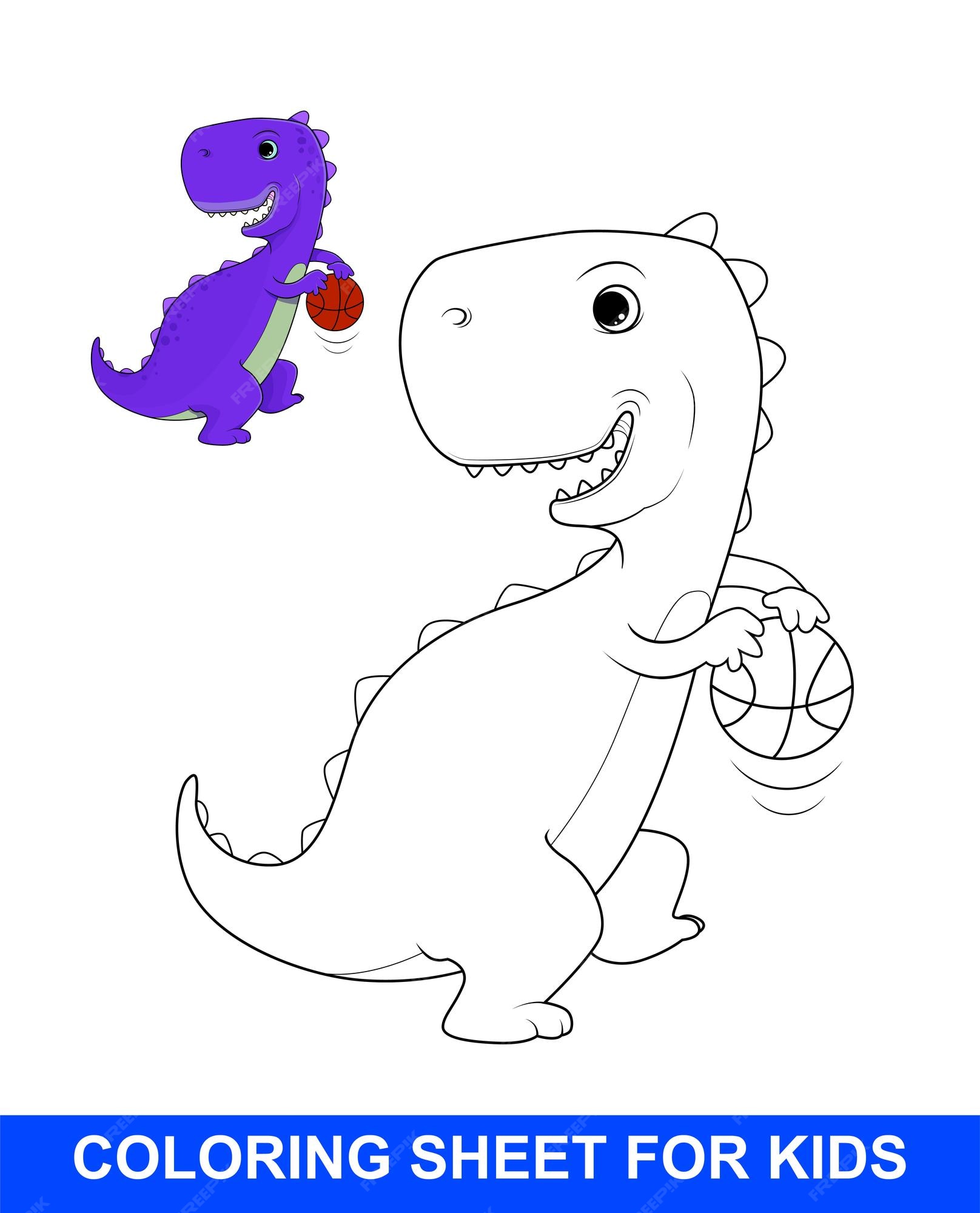 Dinossauro 3D para colorir