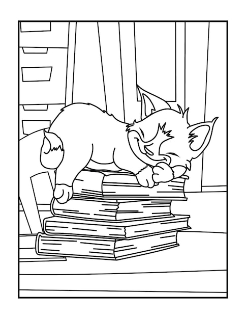 Folha de colorir para crianças - cute cat coloring pages