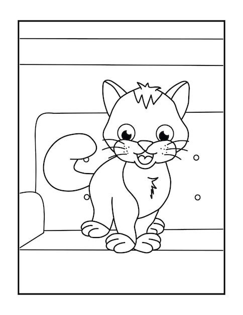 Folha de colorir para crianças - cute cat coloring pages