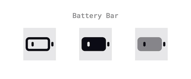 Folha de ícones de bateria fraca