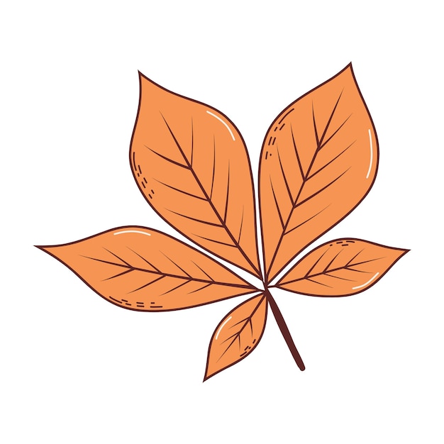 Vetor folha de outono ilustração vetorial em estilo desenhado à mão