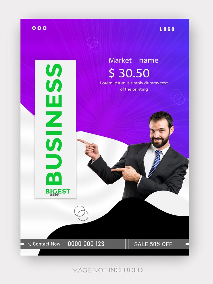 Vetor folha de produto de marca de fones de ouvido e modelo de postagem de dispositivos de promoção comercial