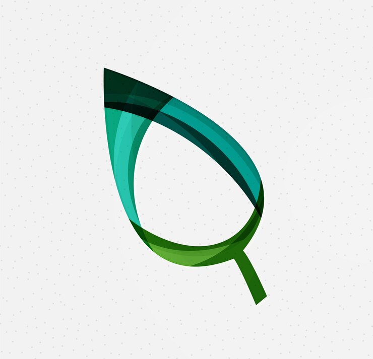 Vetor folha ecológica de design geométrico de conceito verde