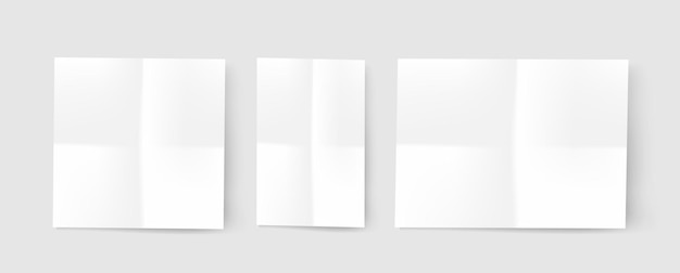 Folha em branco amassada realista. Papel amassado. Vetor