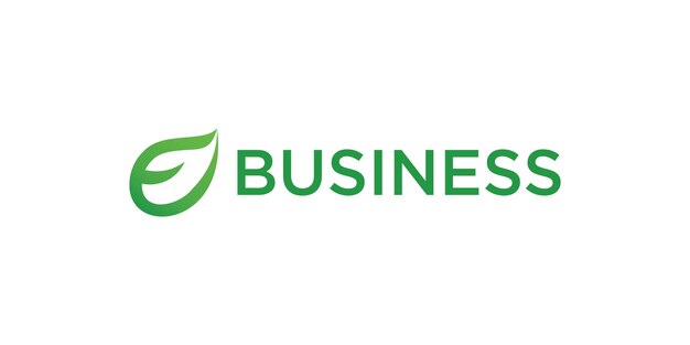 Folha vetorial, forma verde e design da letra e. Emblema abstrata, conceito de design, logotipo, logotype elemen