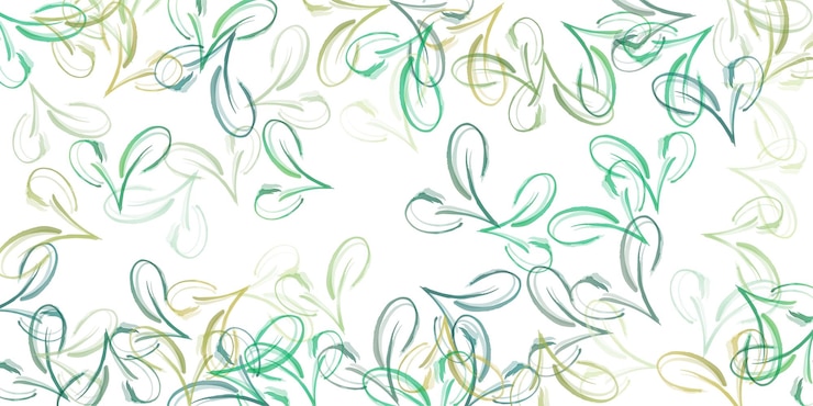 Vetor folhas de chá verde frescas isoladas em fundo branco