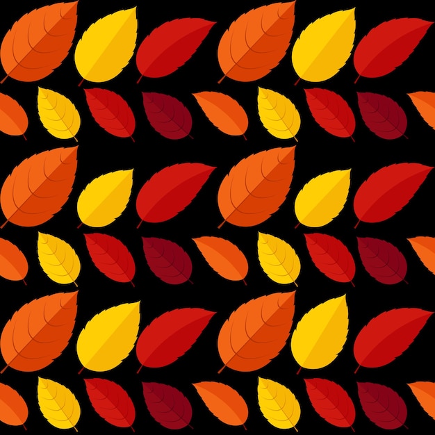 Folhas de outono sem costura padrão fundo ilustração vetorial eps10