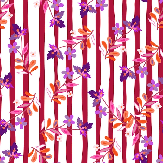 Folhas fofas abstratas e padrão sem costura de flores lindo papel de parede floral pano de fundo infinito de plantas fofas