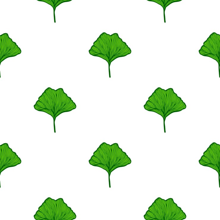 Vetor folhas gravadas com padrão sem costura ginkgo biloba botânico de fundo vintage com folhagem em estilo desenhado à mão