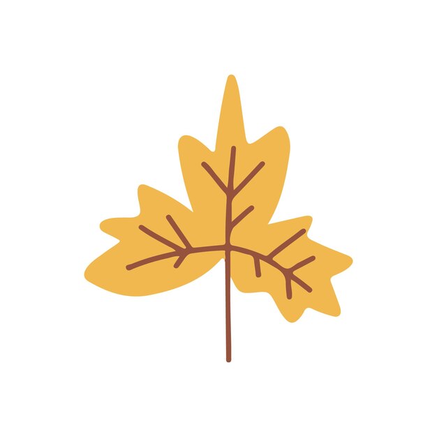 Folhas laranja e verdes. Ilustração vetorial, isolada no fundo branco, estilo simples.