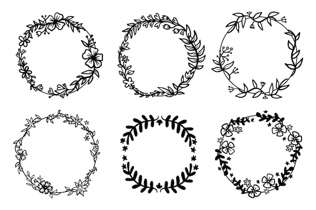 Folhas na coleção de molduras ornamentais