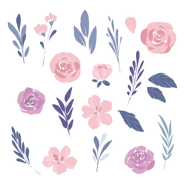 Folhas roxas de flores cor de rosa