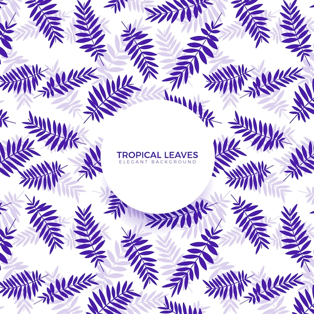 Vetor folhas tropicais fundo roxo