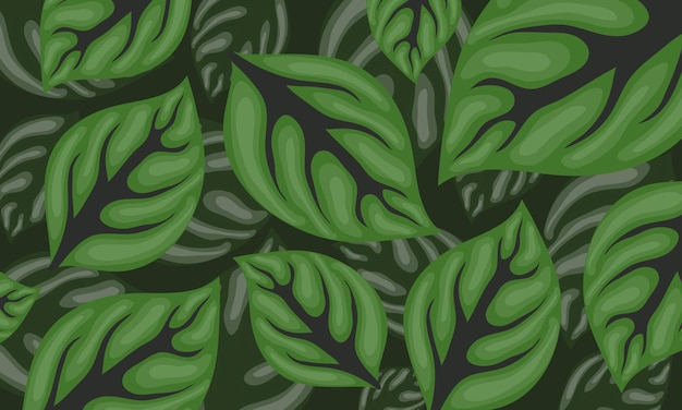 Folhas verdes folhagem desenho de fundo vector