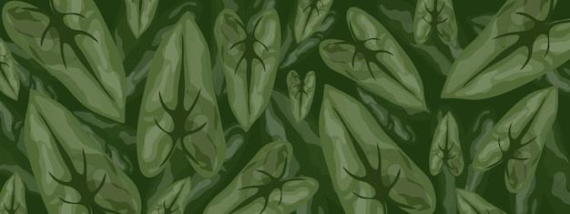 Folhas verdes folhagem desenho de fundo vector