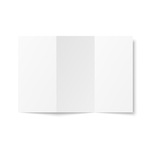 folheto com três dobras branco em branco aberto