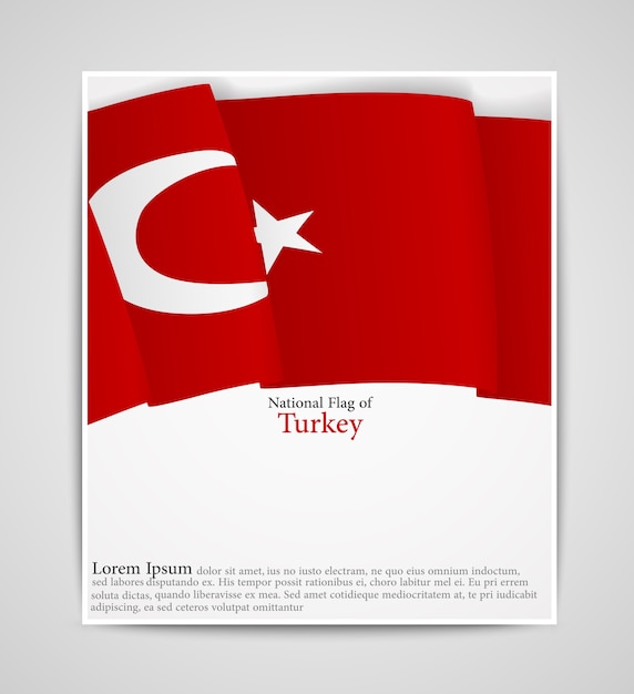 Folheto da bandeira nacional da turquia