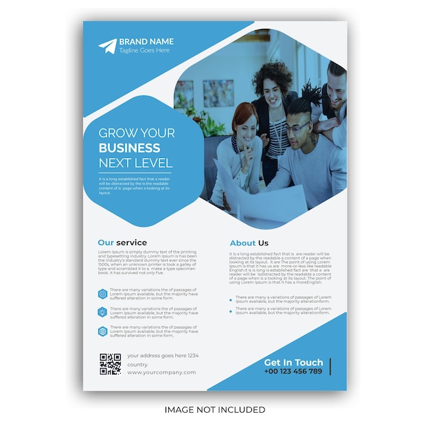 Folheto de agência de marketing digital, design de modelo de folheto de negócios corporativos.