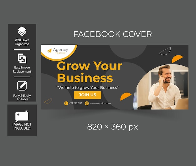 Vetor folheto de banner de mídia social de marketing digital e modelo de capa do facebook
