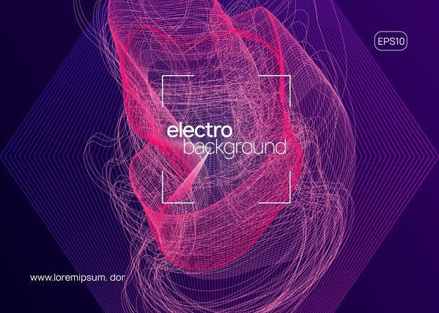 Folheto de evento neon techno música eletrônica de dança som eletrônico