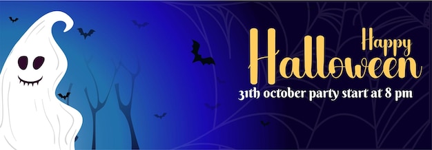 Folheto de festa de Halloween Feliz Halloween Text Banner Vector
