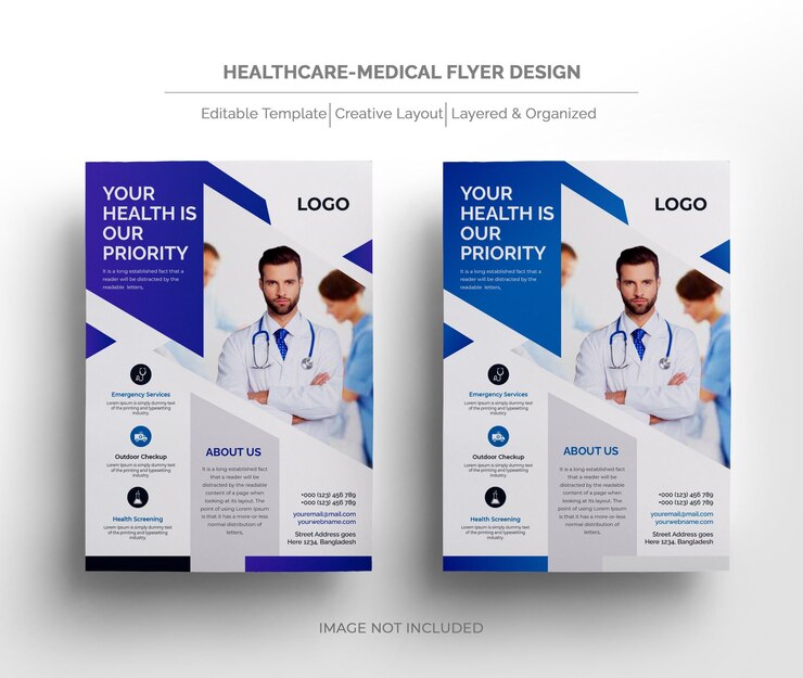 Folheto de médicos de negócios de saúde